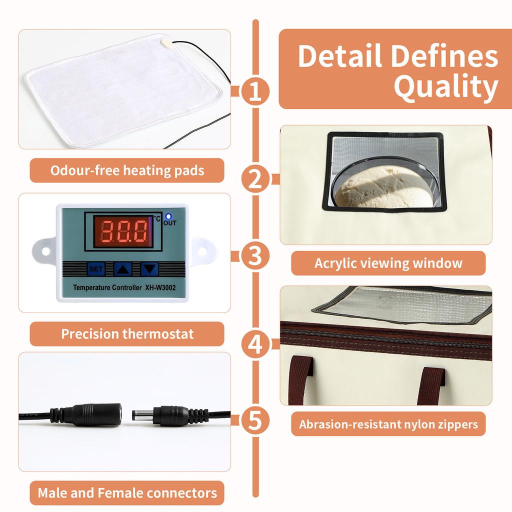 European Plug Fermentation Bag For Yogurt Bread Dumpling Rising Box With Temperature Control For Home Use
