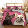 Bulldog Bettbezug Französische Bulldoggen Bettwäscheset Einzel Polyester Schokolade Welpe Haustier Hündchen Tier Steppdeckenbezug Für Hundeliebhaber Geschenke
