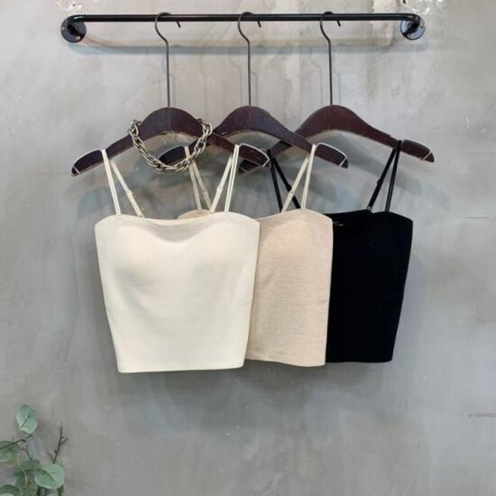 C S In The Room Jiho Cap Inner adjuSTable STrap SleeveleSS T ShirT 3Color C