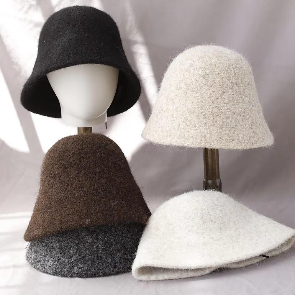 Warm Bucket Hat Vintage Panama Hat Versatile Felt Hat  for Women
