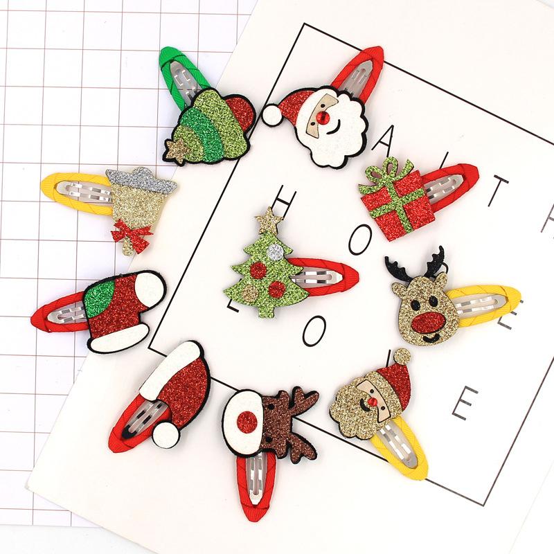Kid Girl Elk Santa Claus Christmas Tree Hairpins Baby Girl Hair Clips Christmas Hair Fashion Accessories Christmas Hair Clips