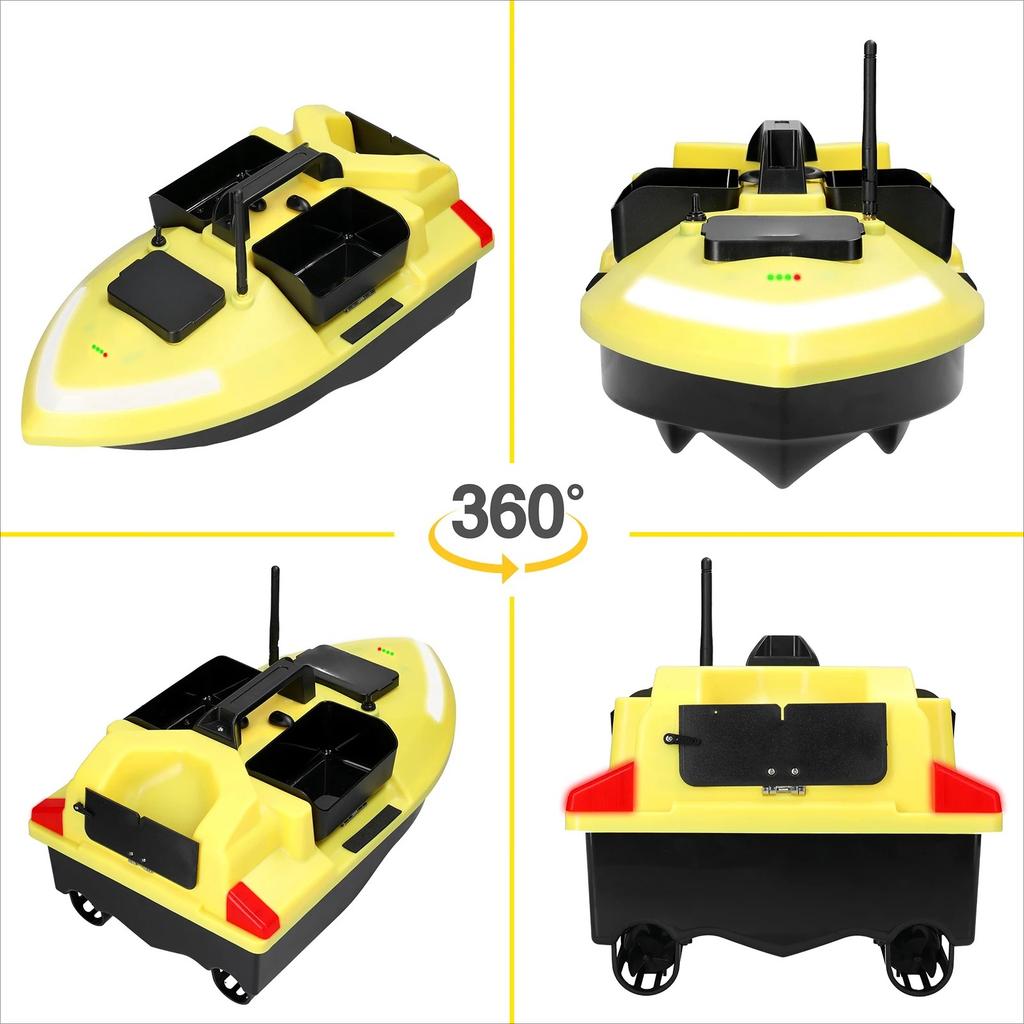 2026 V020 Barca da Esca Intelligente GPS per la Pesca Barca da Esca con Telecomando 500m Motore Doppio Sonar per Pesci Supporto Crociera Automatica/Ritorno/Correzione Rotta