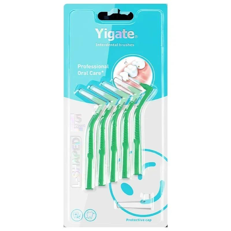 5pcs L-shaped Orthodontics Braces Interdental Brush Clean Between Teeth Mini Toothbrush Inter Dental Cleaning Travel Portable