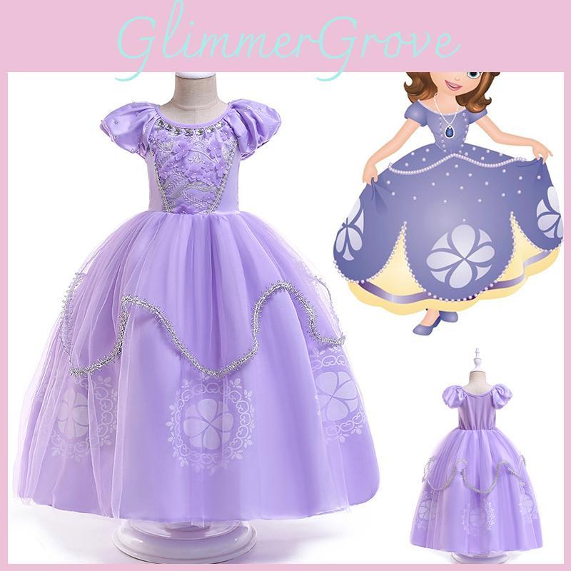 Sofia Princess Girls Dress Cartoon Costume Cosplay Party Fancy Dress Ideal Gift