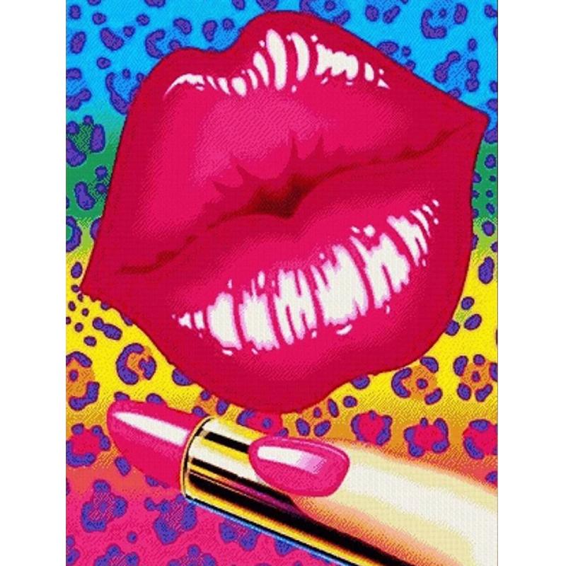 

5D Полный Круглый Квадратный Алмазная Вышивка Крестом Губная Помада Алмазная Картина Губы Картина Ручной Подарок Full Round 20X30CM