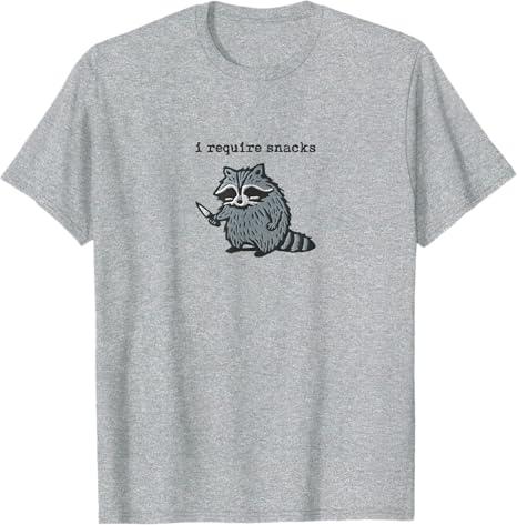 

I Need Some Snacks Wear The Raccoonpatterned Tshirt Cute Animal Print 21stcentury Style Tshirt 4XL