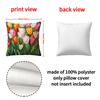 New Simple and Fashionable Tulip Flower Series Linen Single-sided Printed Pillow Case Sofa Decoration