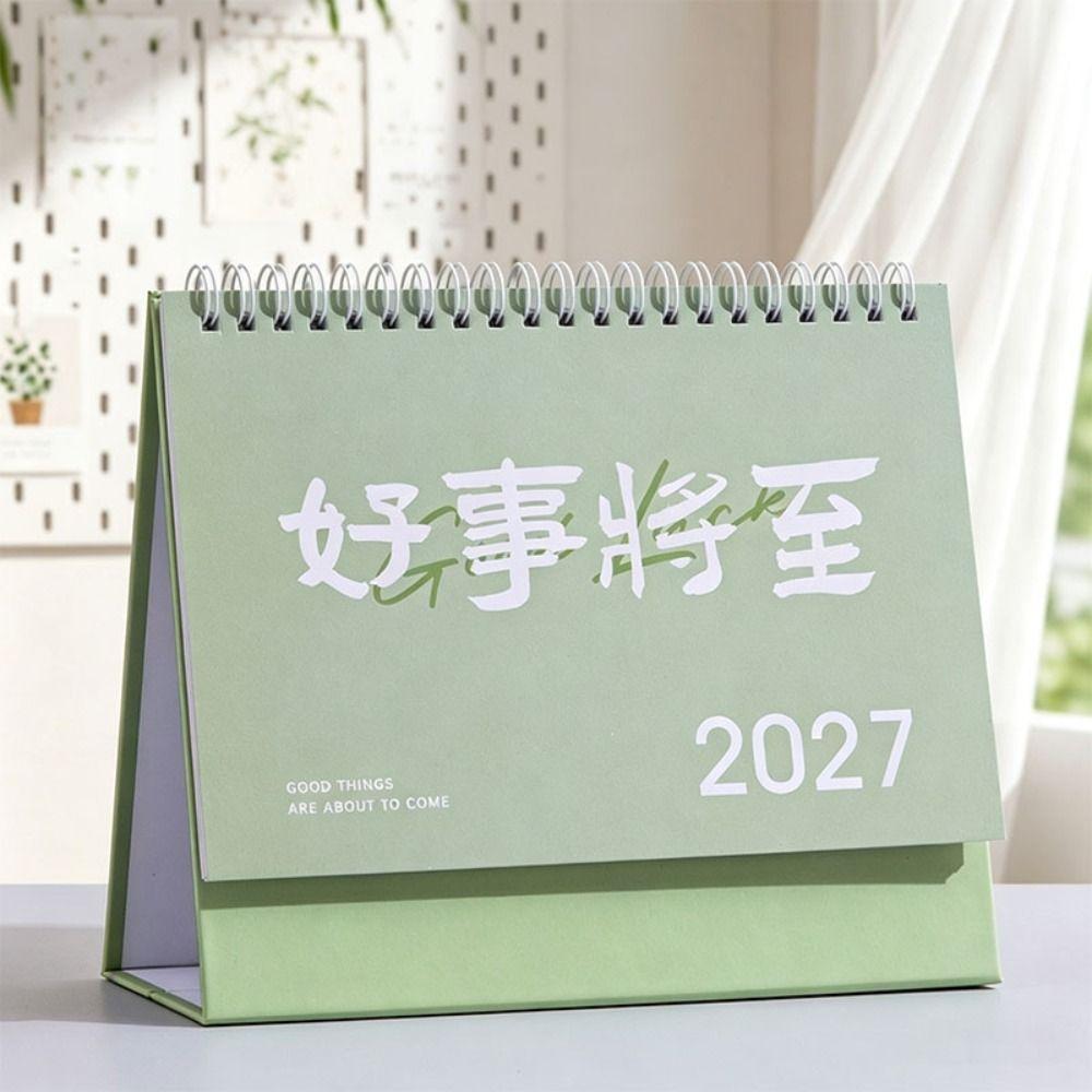 Foldable 2027 Desktop Desk Calendar Portable Flip Calendar Academic Planner Office Supply