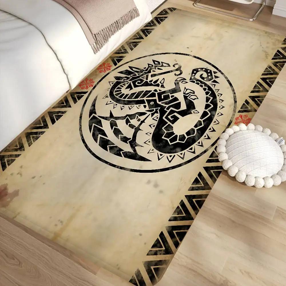 Monster Hunter Fashion Room Mats Retro Multiple Choice Living Room Kitchen Rug Non-Slip Welcome Rug