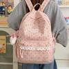 Schoolbag Corduroy Vintage College Style Backpack, Korean Ins Small Fresh Junior High School Student School Bag Women's Light Backpack