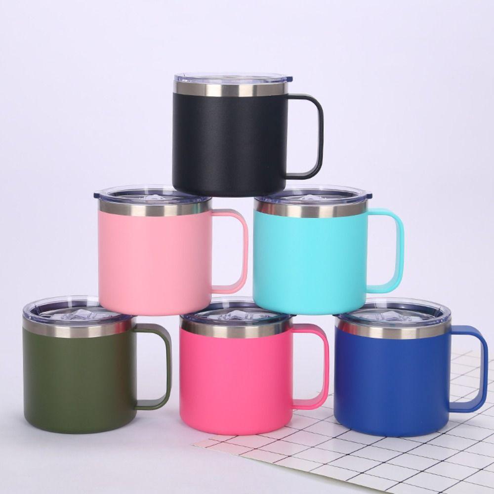 Stainless Steel Handle Mug Double-layer Mini Vacuum Cup Fashion Coffee Mug Office/School