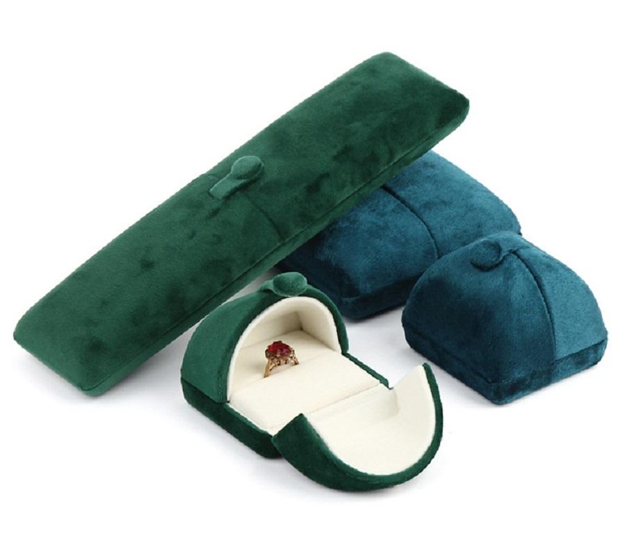 1Pc New Double Open Jewelry Box for Ring Earrings Bracelet Necklace Gift Storage Super Soft Velvet Snap Jewelry Organizer Boxes
