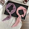 Pearl magnetic silk scarf high-end new versatile solid color pleated silk scarf with shirt neck protector scarf
