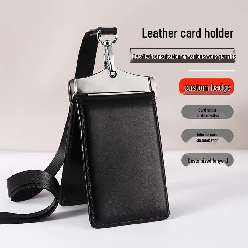 Genuine Leather Magnetic ID Card Holder and Protective Sleeve