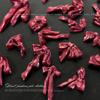 Satin New Red Nail Art Bow Decoration Mixed With Three-dimensional Pearl Ribbon Tie Soft Carving Resin