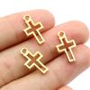 40pcs Charms Hollow Lovely Cross 17x10mm Bronze Antique Silver Color Pendants DIY Making Findings Handmade Tibetan Jewelry