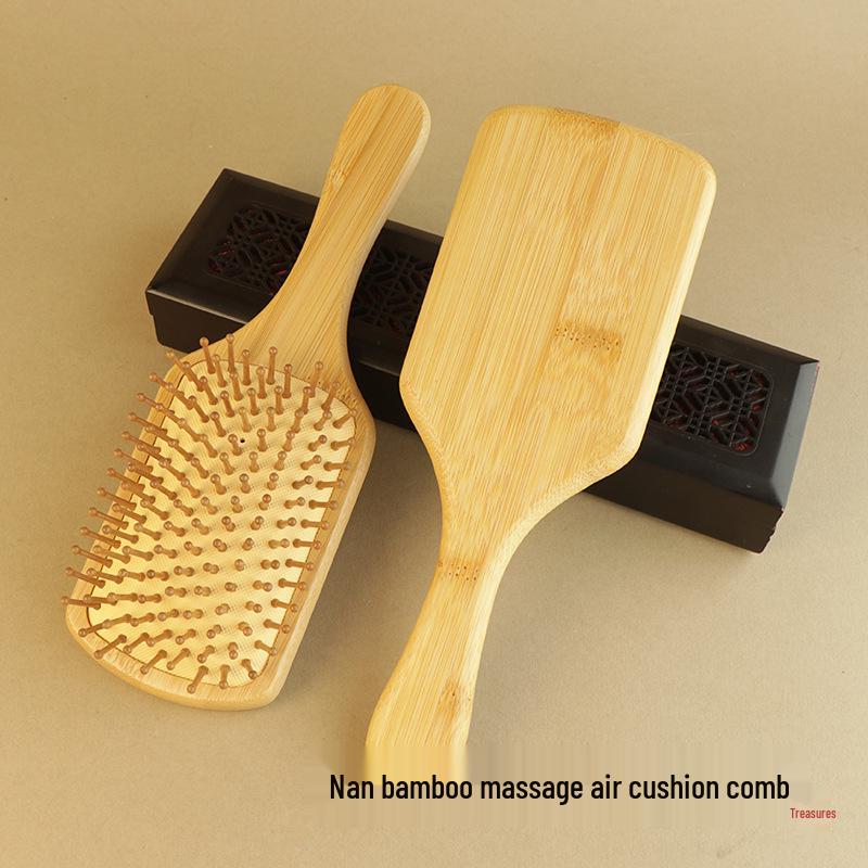 Natural Bamboo Large Massage Comb - Anti-static, Smooth Hair Air Cushion Comb with Custom Logo Option