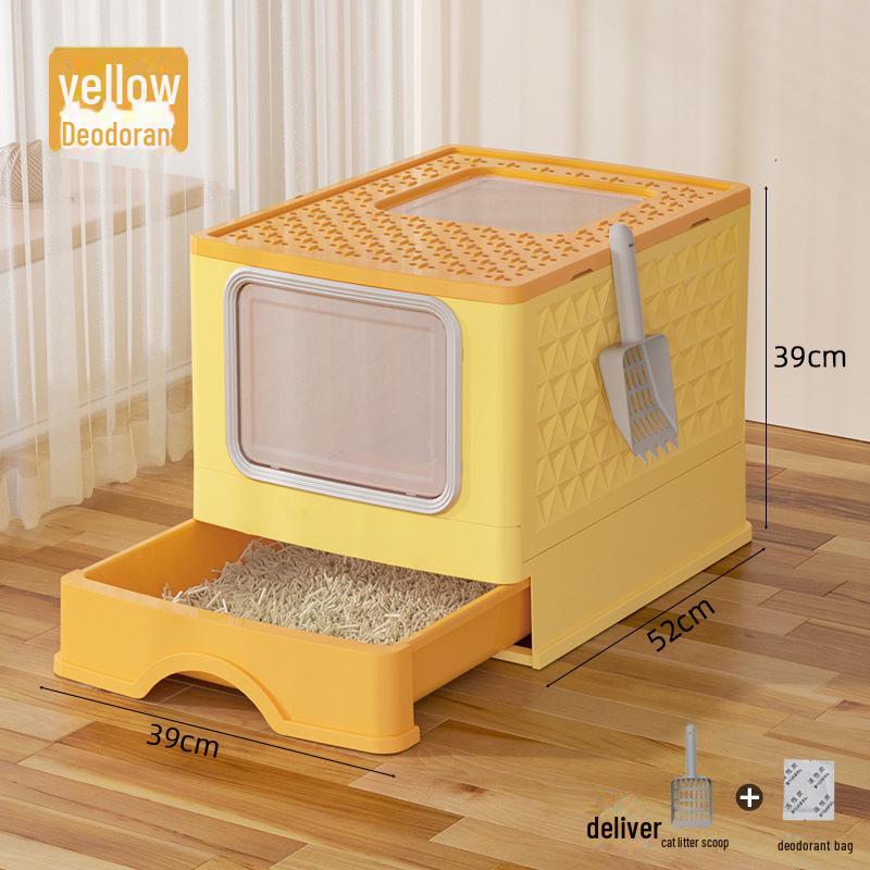 

Новый большой закрытый складной кошачий туалет с УФ-стерилизацией и дезодорированием Large