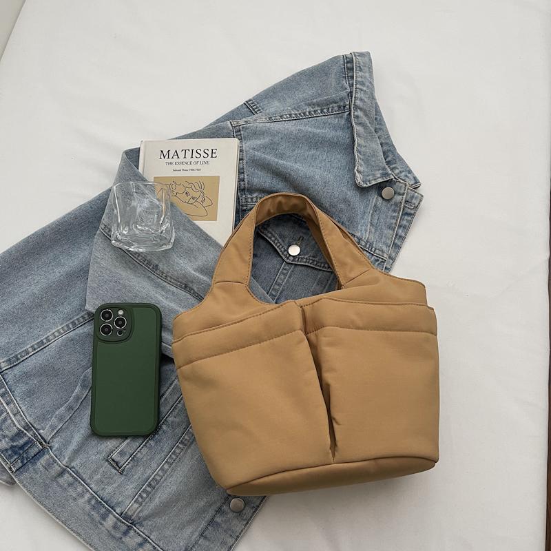 Multi-Color Fabric Handheld Tote Bag Lightweight Spacious Casual Daily Use Bag