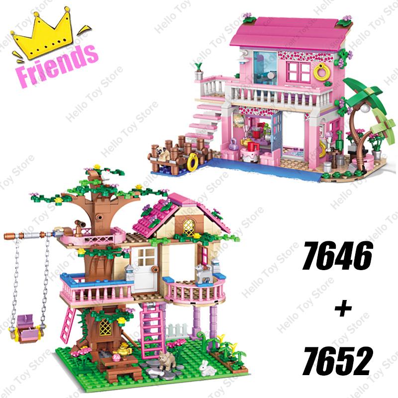 Albero Amicizia per Ragazze Casa sull'Albero Blocchi da Costruzione Villa Castello Modello Bambola Figura Ragazza Giocattolo Vendita all'Ingrosso e al Dettaglio Mattoncini Compatibili Regalo
