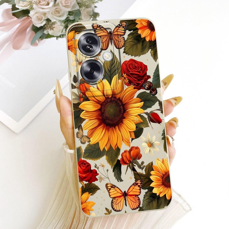 For OPPO A79 5G Cute Cat Flower Cartoon Phone Case For Oppo A79 CPH2553 CPH2557 Shockproof Soft Silicone Covers Bumper