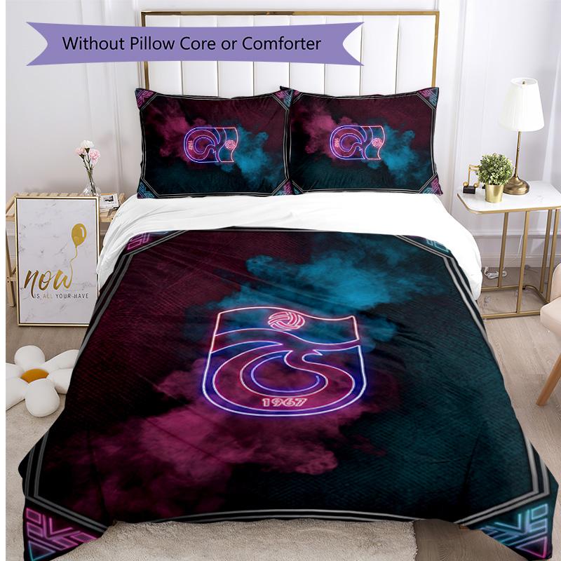 Set Lenzuola Trabzonspor FC Stampato 3 Pezzi Copripiumino Traspirante con Federe Biancheria da Letto Decorativa per Camera da Letto Casa