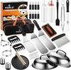 38PCS Griddle Accessories Kit, Professional Grill Tools Set for Outdoor Barbecue, Stainless Steel Griddle Spatula Set with Tongs