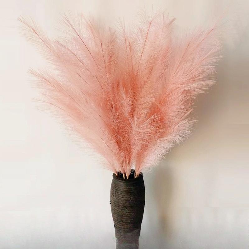 5pcs Extra Large Pampas Grass Stems 120cm Fluffy Artificial Silk Reed for Boho Home Wedding Decor