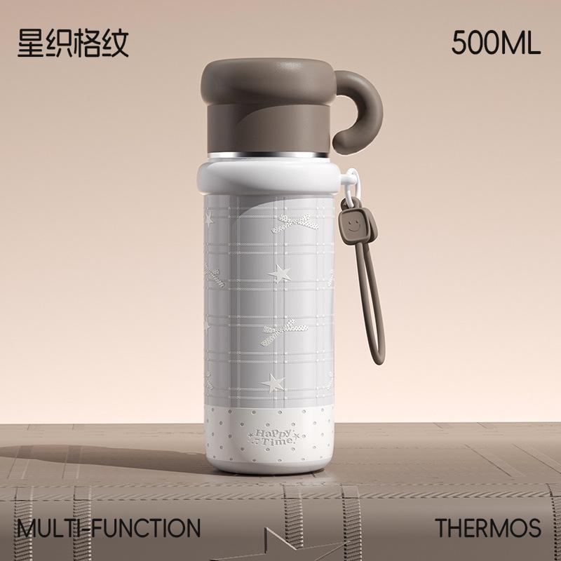 Water bottle bullet three drinks thermos cup stainless steel thermos cup girls handle water cup