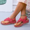 Large Size Tassel Leakage Toe Women's Sandals with Metal Needle Buckle Soft Sole Clip Toe Wedge  Zapatos De Mujer