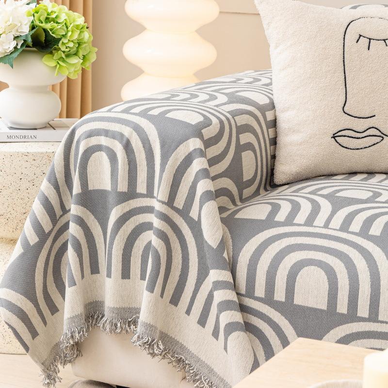 Полотенце для дивана из розового весеннего жаккарда — фото 3