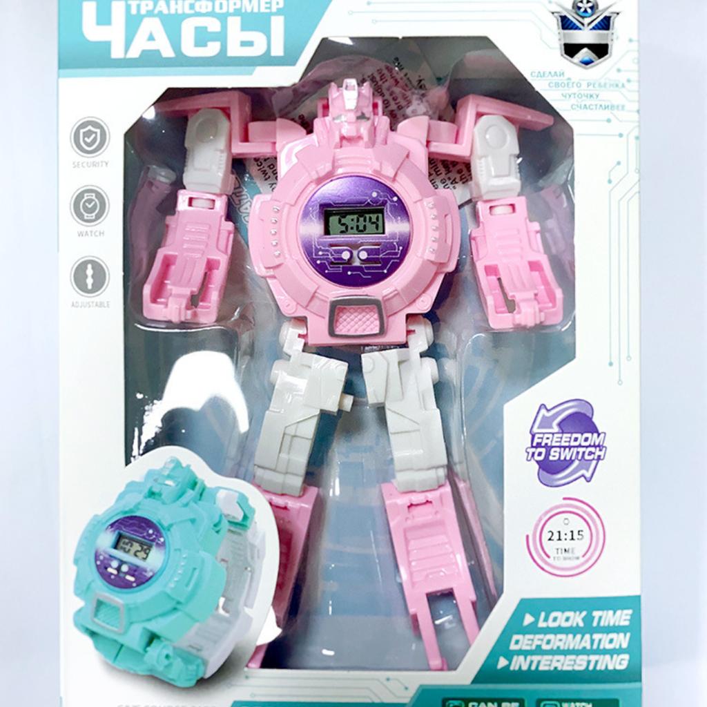 Children's Deformation Watch King Kong Robot Cartoon Elementary School Pupils Diy Toy Boy Girl Electronic Watch Gift