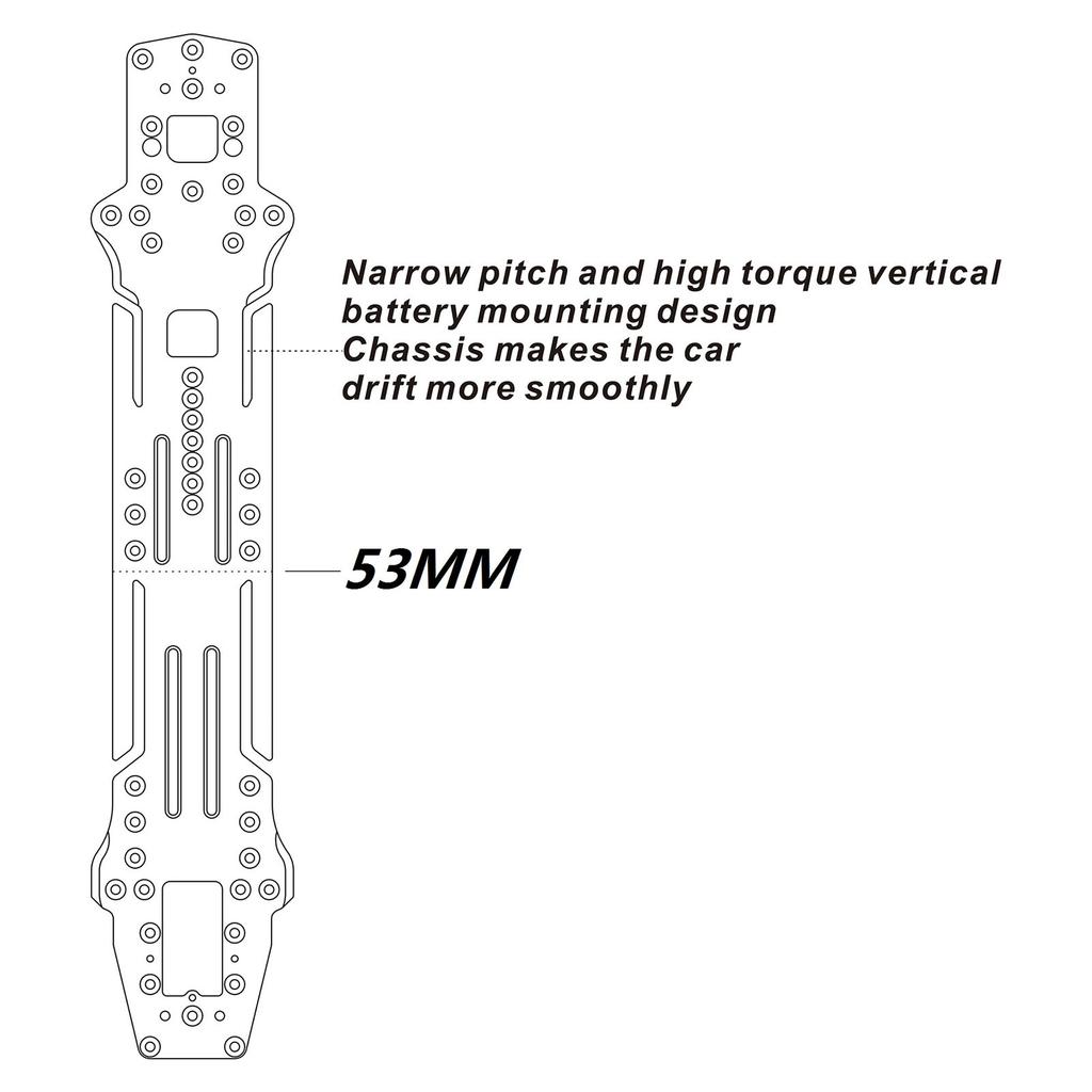 Carbon   RC Drift Car Chassis High Traction Upgrade RC Car Chassis with Battery Mount Plate for 3 RACING D5S 1Celsius10