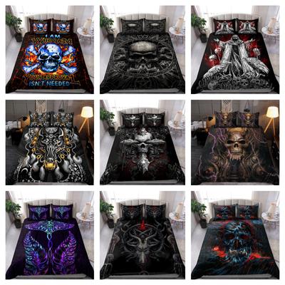 Juego de cama de CALAVERA Impreso en 3D Funda de edredón suave Ropa de cama Regalo