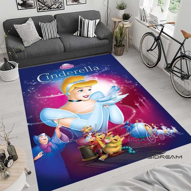 Tappeto con motivo fiabesco di Cenerentola, adatto per soggiorno, camera da letto, comodino, bagno, antiscivolo, adatto per bambina'
