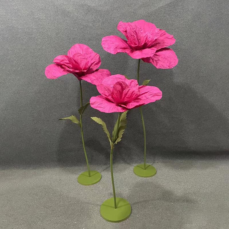 Giant Poppy Magnolia Paper Flowers - 3D Handmade Aisle Markers and Window Display Decor