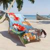 Cartoon cat and cute fish pattern polyester microfiber beach towel is highly absorbent, suitable for swimming and beach outings