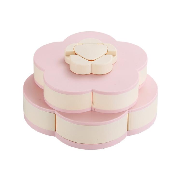 

Practical Rotating Snacks Organizers With Phone Stand Double Layer Candy Nut Serving Dish For Any Gathering розовый