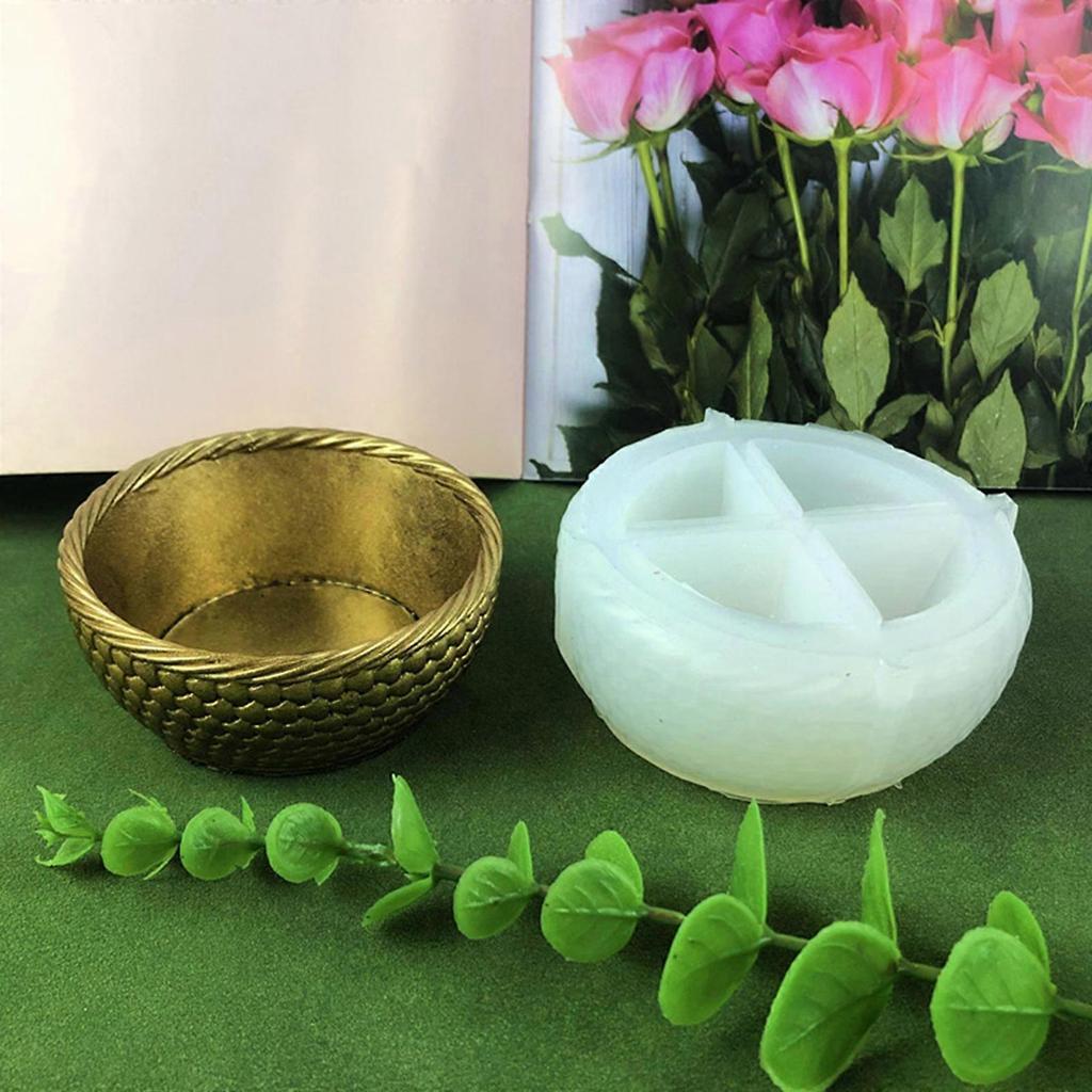 DIY Epoxy Pattern Bowl Mold Candle Cup Storage Box Molds Silicone Resin Basket Mold for DIY Craft Jewelry Storage