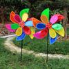 PVC Glitter Rotating Sunflower Stake Standing Lawn Flower Pinwheel  Outdoor Party Picnic Decor
