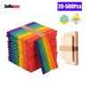 20/100/500Pcs Ice Cream Popsicle Sticks Natural Wooden Sticks Ice Cream Spoon Hand Crafts Art Ice Cream Lolly Kitchen Cake Tools