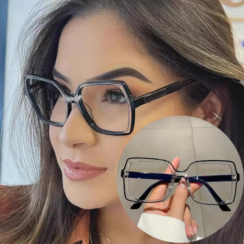 Oversized Square Eyeglasses New Trendy Blue Light Blocking Spectacles European And American Ins Fashion Computer Eyewear