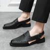 Sandalen für Herren Mode Outdoor Römische Flechtung Echtes Leder Haus Plateau Männliche Strandschuhe Lässige Herrensandalen Neu im Sommer