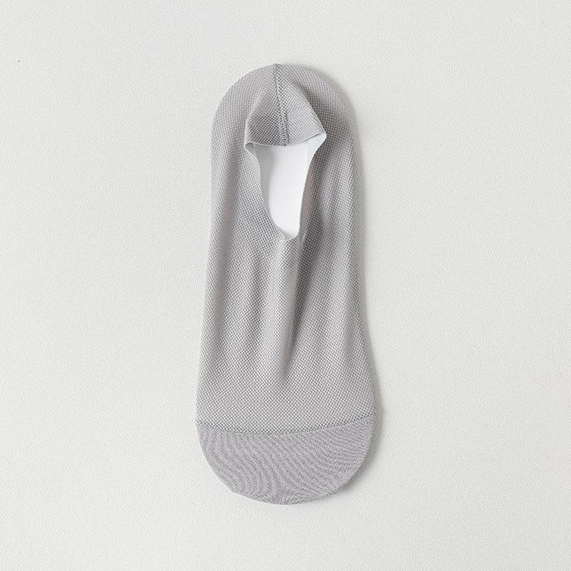 Men's Silicone Non-Slip Invisible Ice Silk Mesh Socks with Cotton Sole
