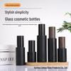 30ml Matte Black Glass Skincare Bottle - Light-Proof, Empty for Toner or Lotion.