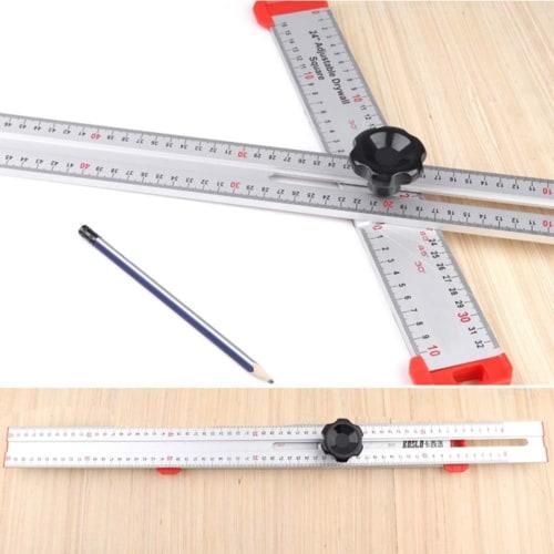 High-Precision T-Square Ruler, Aluminum Alloy Marking Ruler, Measuring Tool for Woodworking, Marking, and Ruled Lines, Carpenter, 60cm (Picture Color)