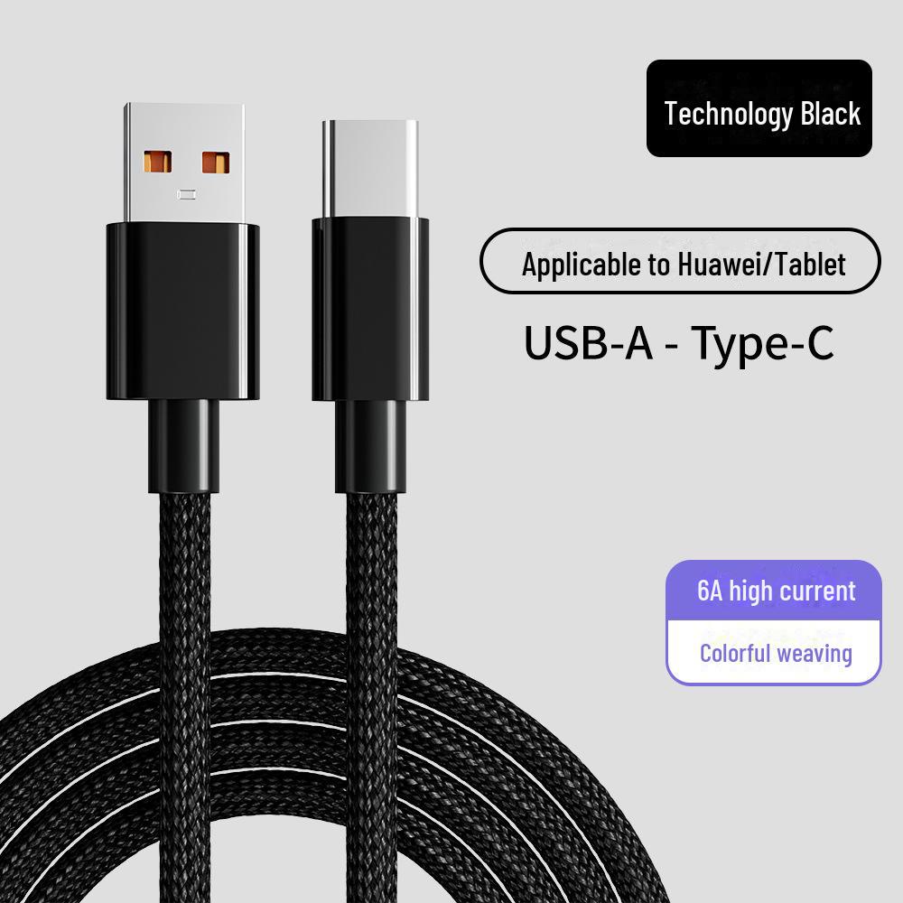 6A Double Magic 66W Fast Charging Cable for Huawei, Xiaomi, Android