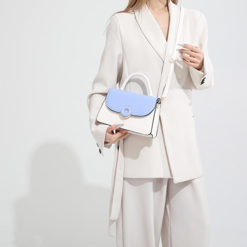 Trendy Street Style Small Square Shoulder Bag For Women 2024 Pure Color Pu Leather