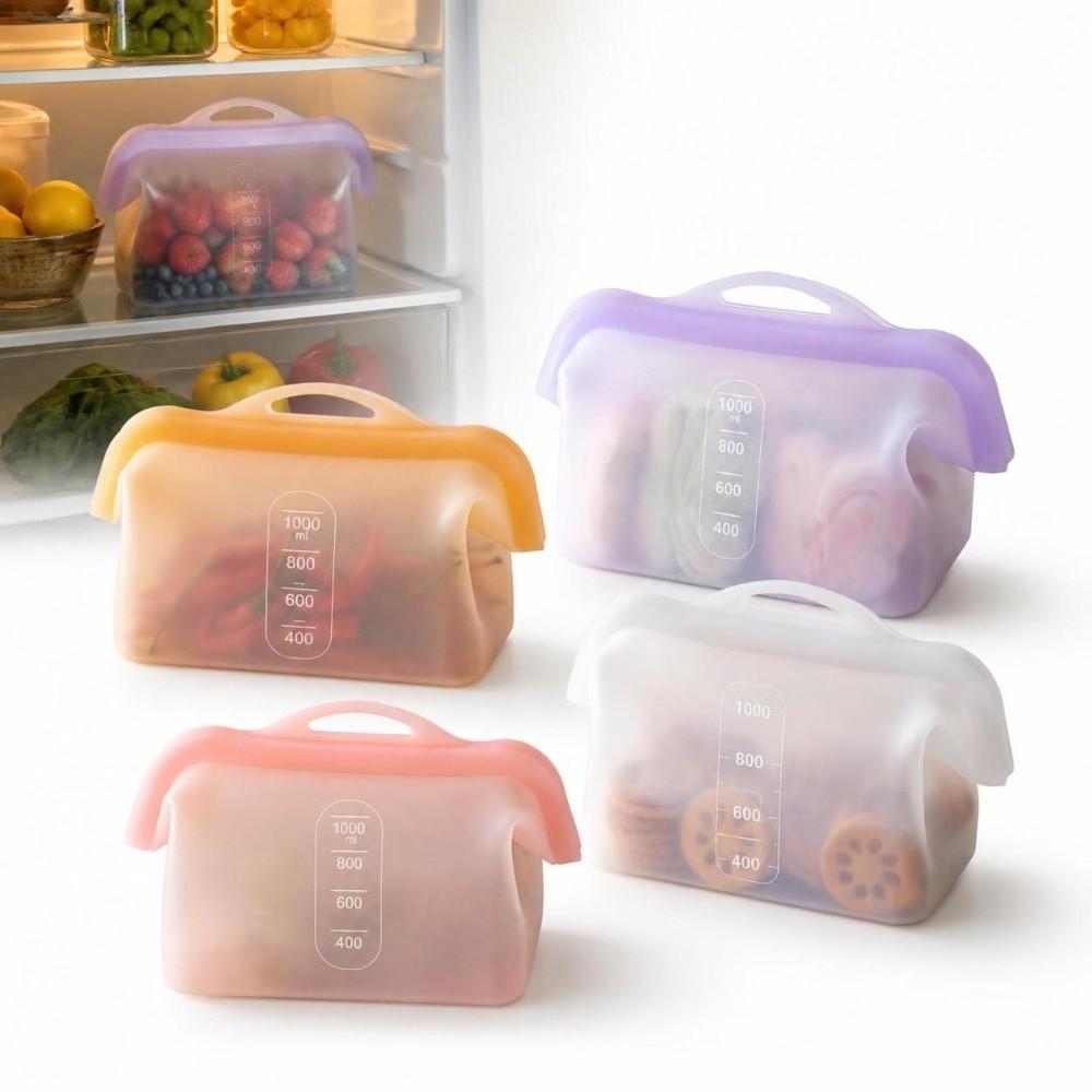 With Handle Fruit Storage Bags Odor-Proof Upright Freezer Bags Dishwasher Safe