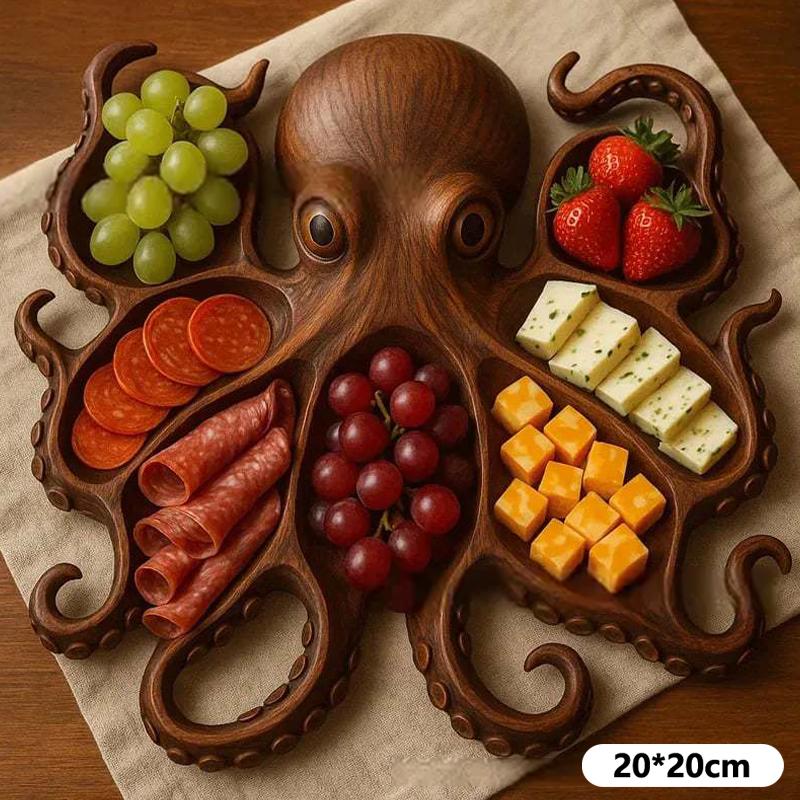 

Осьминог Шарcuterie Плато, Океанская Тематическая Сырная Хлебная Доска, Оригинальный Уникальный Поднос для Сервировки для Сыра, Мяса, Фруктов B1